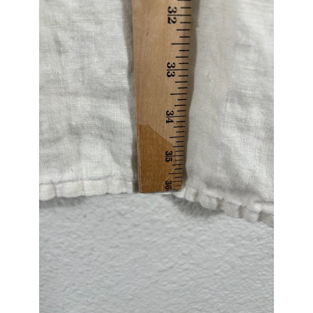 Match Point Dress Womens Small White Linen Sleeveless V-Neck Pockets - Picture 2 of 12